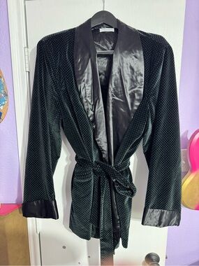 Men’s Bullock & Jones Black Velvet Smoking Jacket